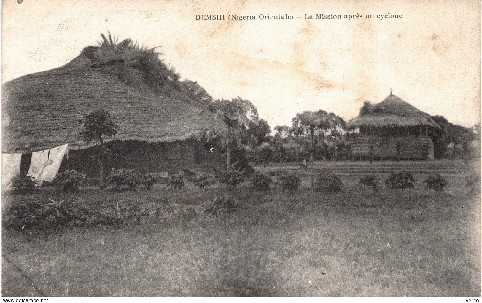 Carte Postale ancienne de NIGERIA ORIENTALE - DEMSHI, Mission après un cyclone