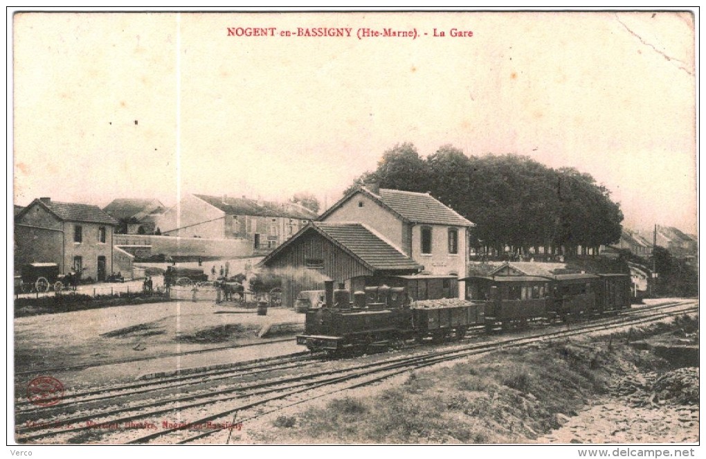 CARTE POSTALE ANCIENNE DE NOGENT EN BASSIGNY  -  LA GARE