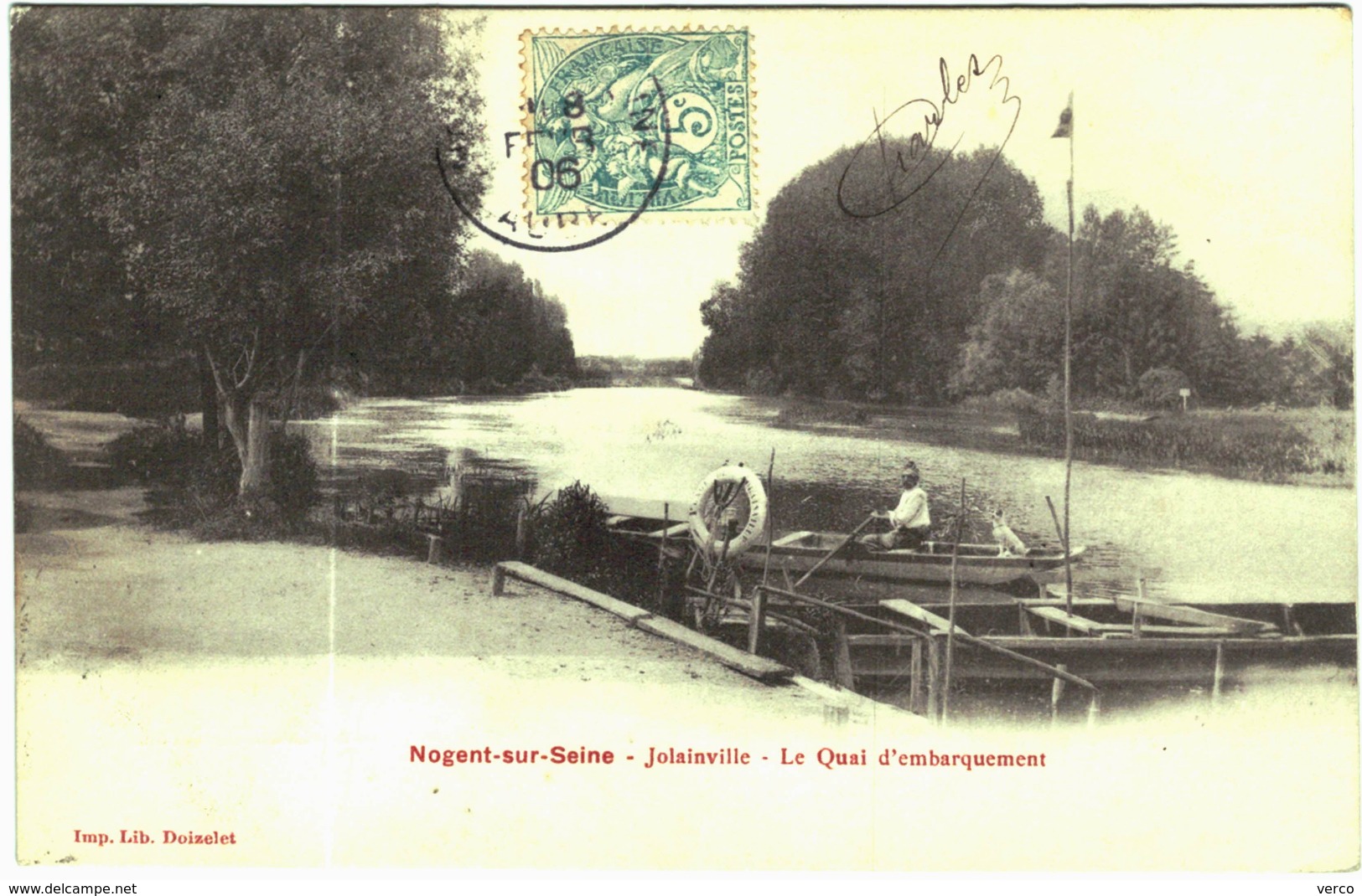 Carte Postale Ancienne de NOGENT SUR SEINE-Jolainville-le quai d'embarquement