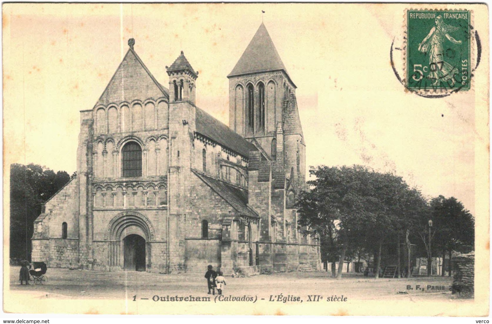 Carte Postale Ancienne de OUISTREHAM- l'église