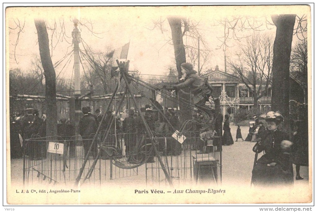 Carte Postale Ancienne de PARIS VECU-Aux champs Elysées