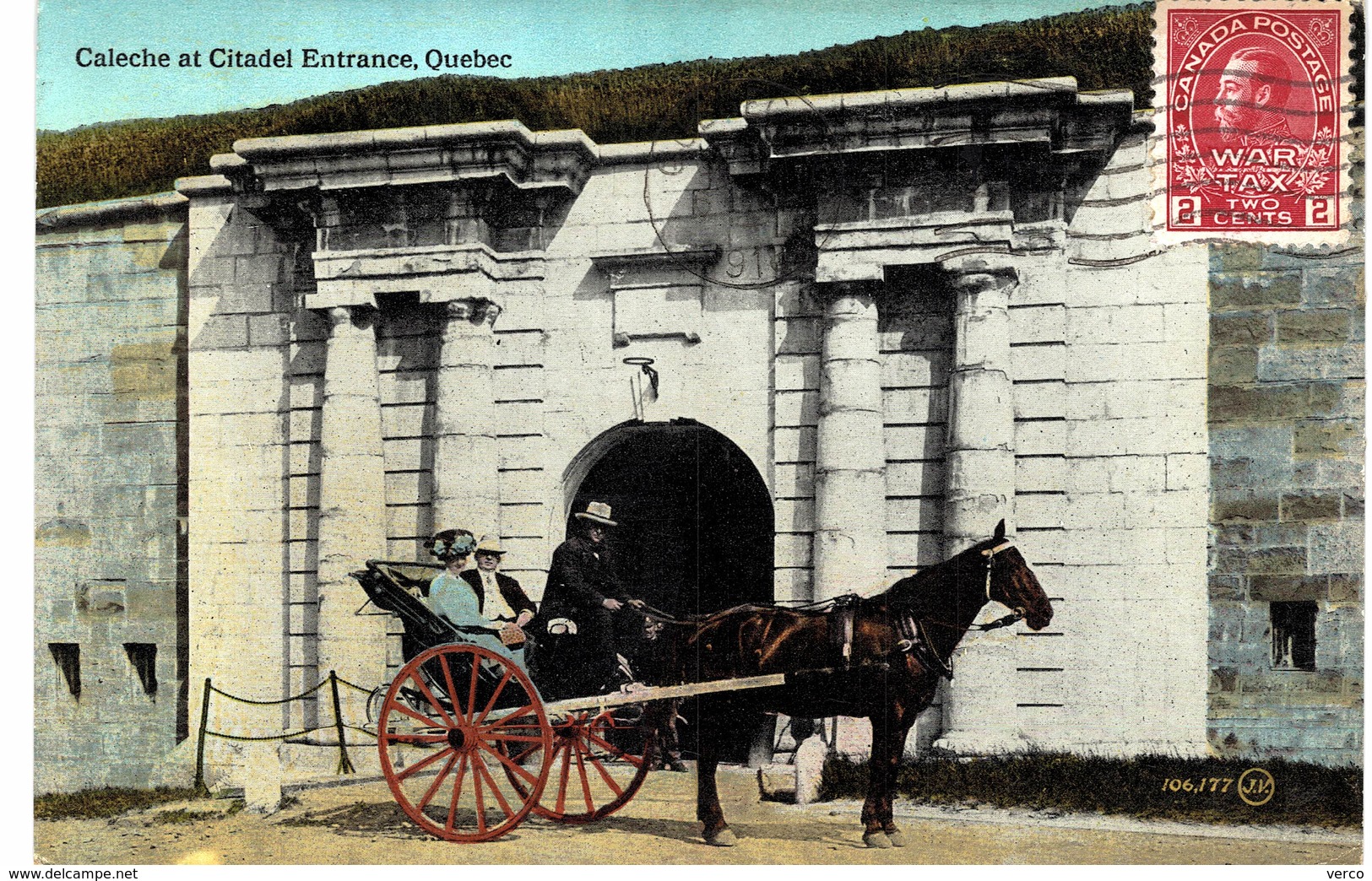 Carte  postale ancienne de QUEBEC - Caléche Citadelle Entrance