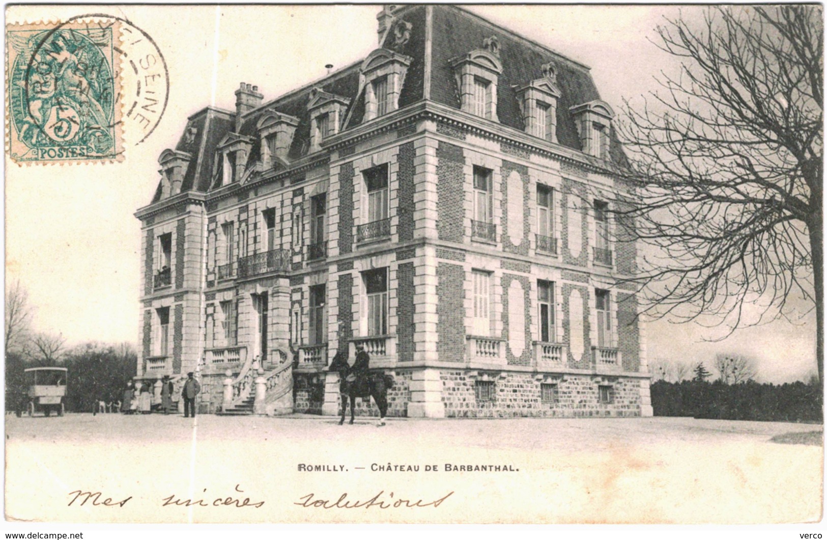 Carte Postale Ancienne de ROMILLY SUR SEINE-Château de Barbanthal