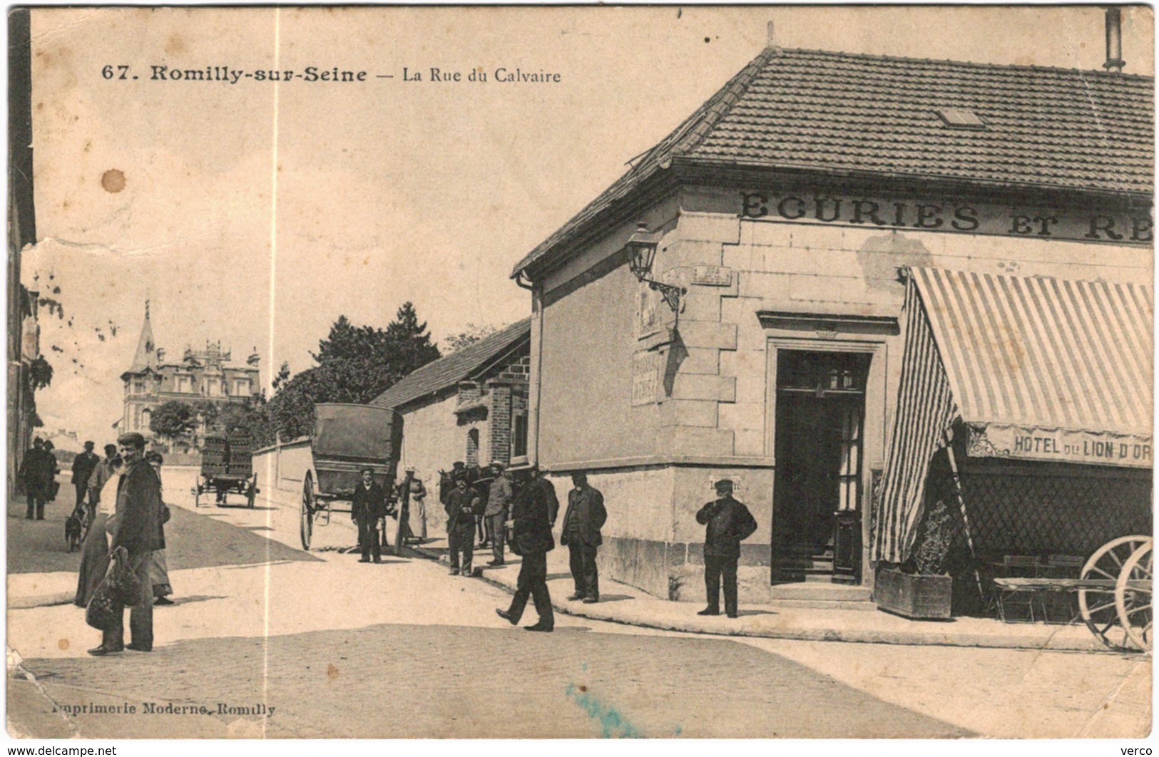 Carte Postale Ancienne de ROMILLY SUR SEINE-Rue du Calvaire