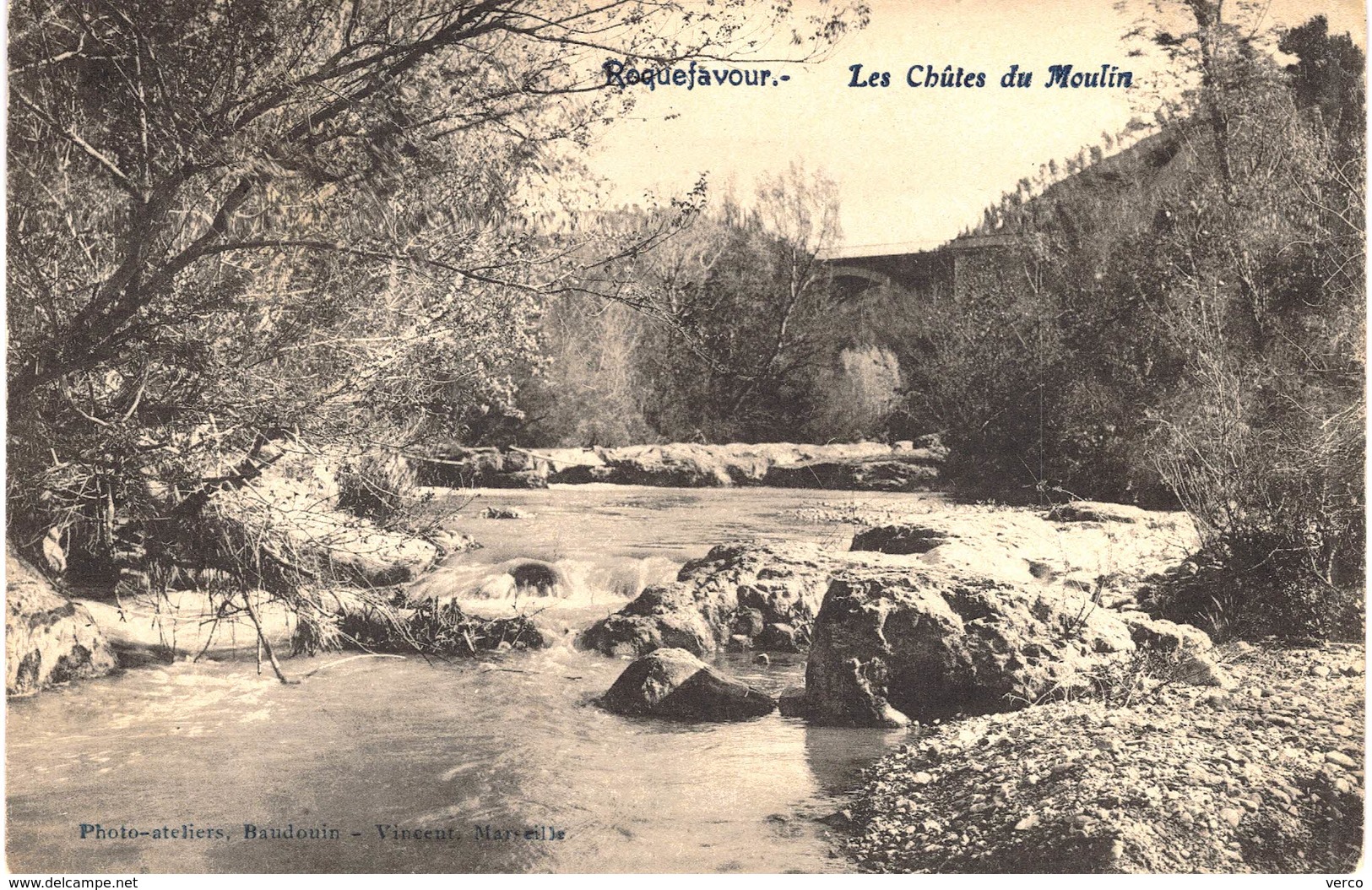 Carte POSTALE  Ancienne de ROQUEFAVOUR - Chutes du moulin