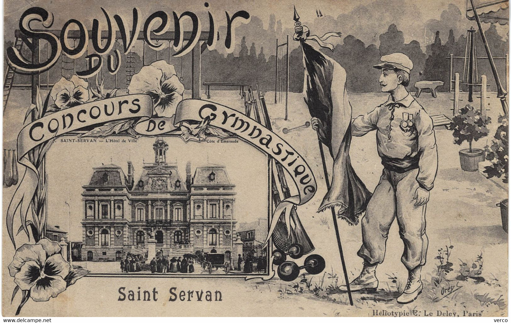 Carte POSTALE Ancienne de   SAINT SERVAN - Concours de Gymnastique