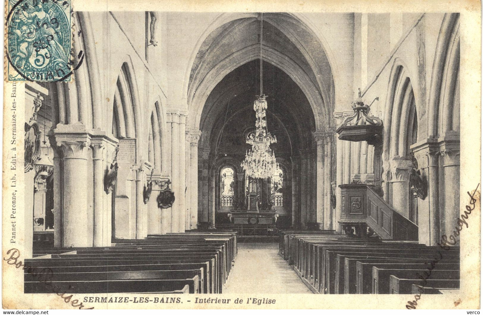 Carte POSTALE Ancienne de   SERMAIZE les BAINS -  Eglise