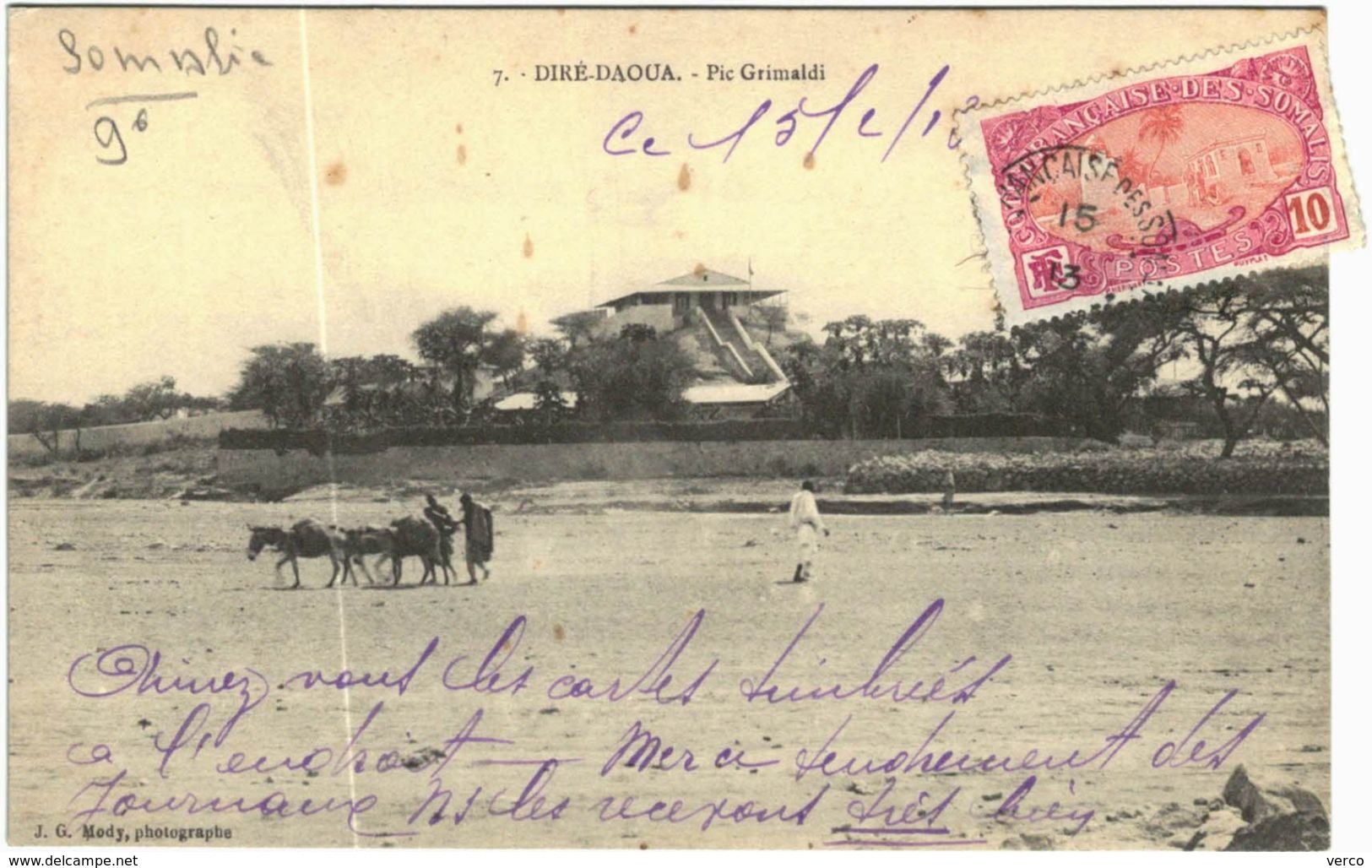 Carte Postale Ancienne de SOMALIE -DIRE DAOUA-Pic Grimaldi