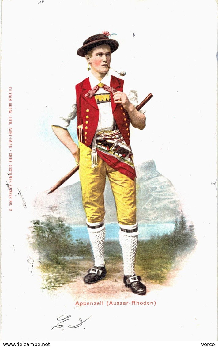 Carte POSTALE Ancienne de SUISSE - COSTUMES, Appenzell (Ausser Rhoden)