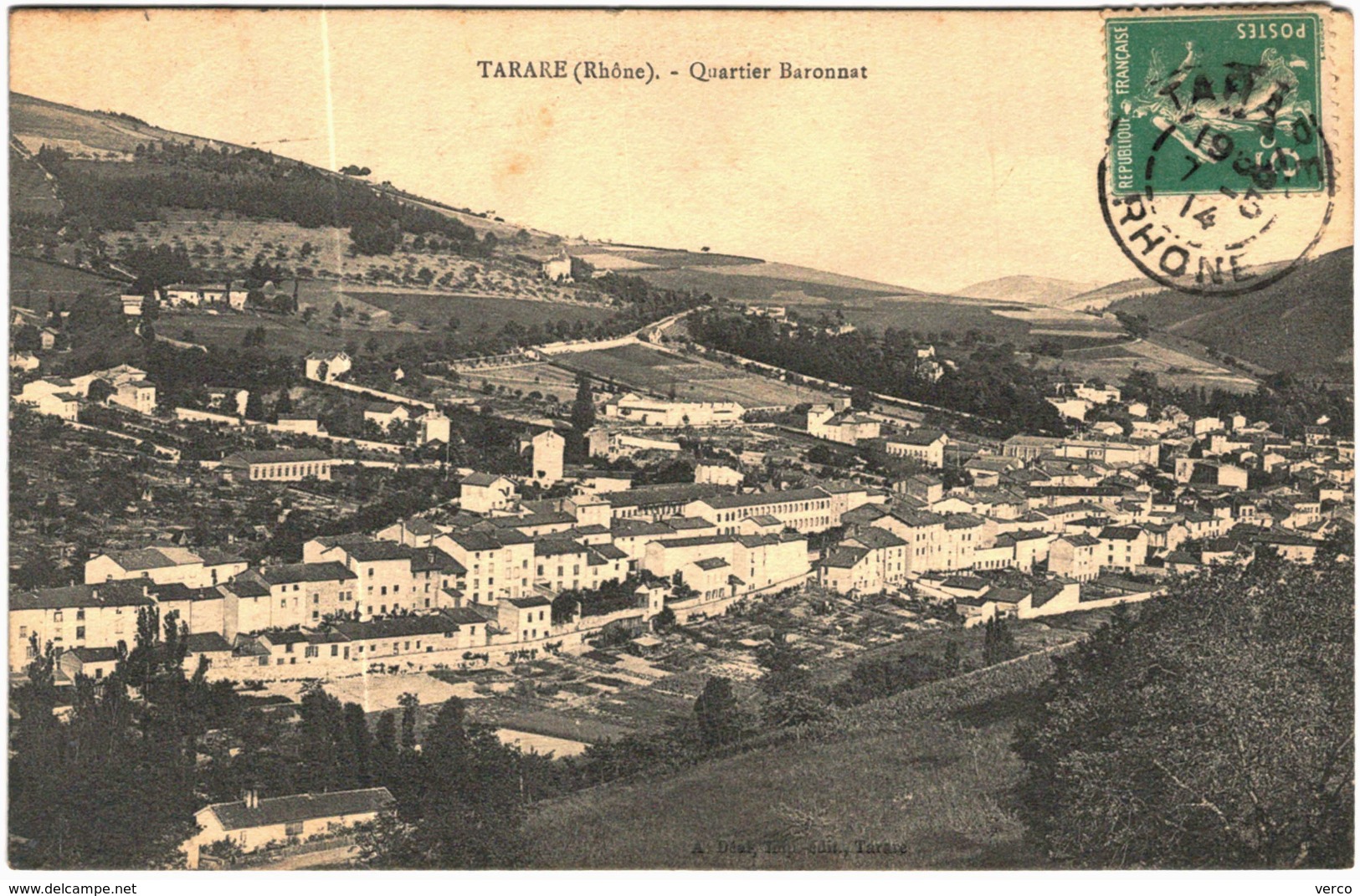 Carte Postale Ancienne de : TARARE-Quartier Baronnat