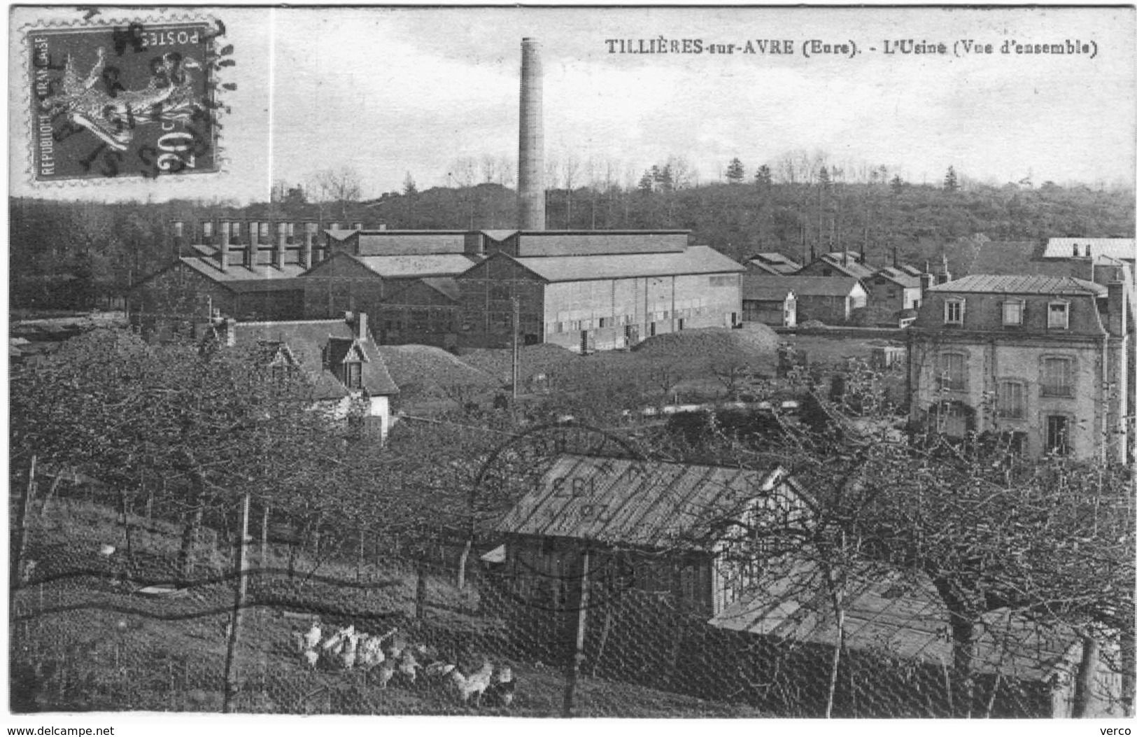 Carte Postale Ancienne de TILLIERES SUR AVRE-L'Usine