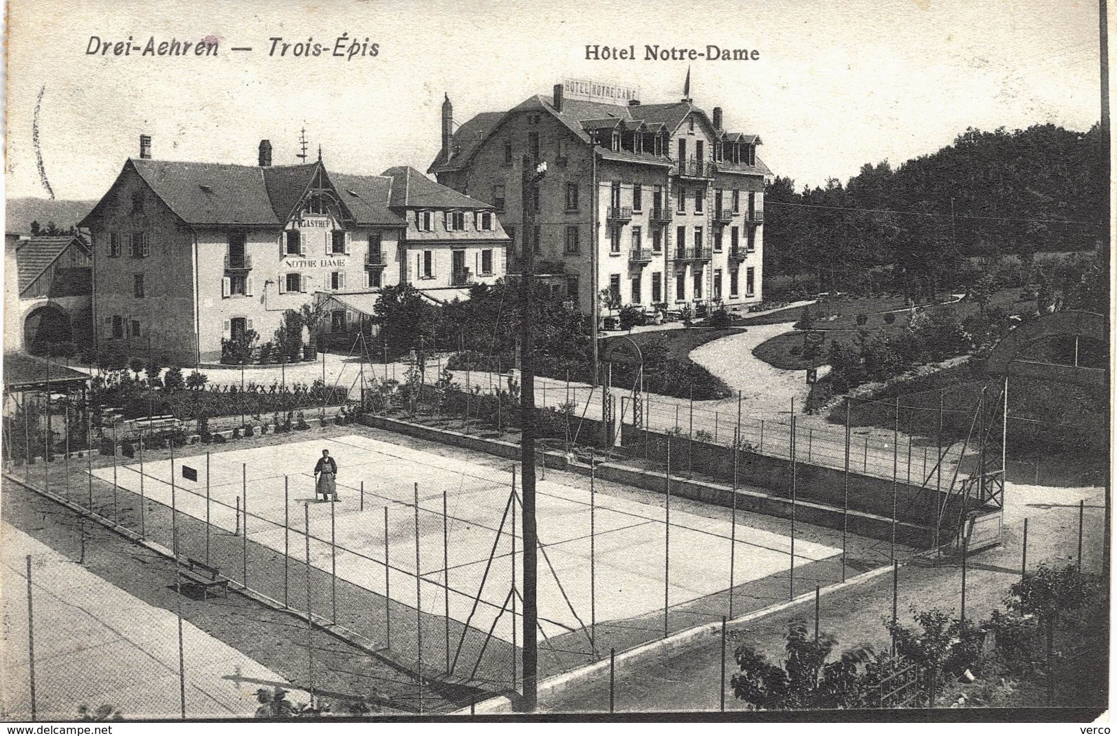 Carte postale ancienne de TROIS -  EPIS  / Le TENNIS