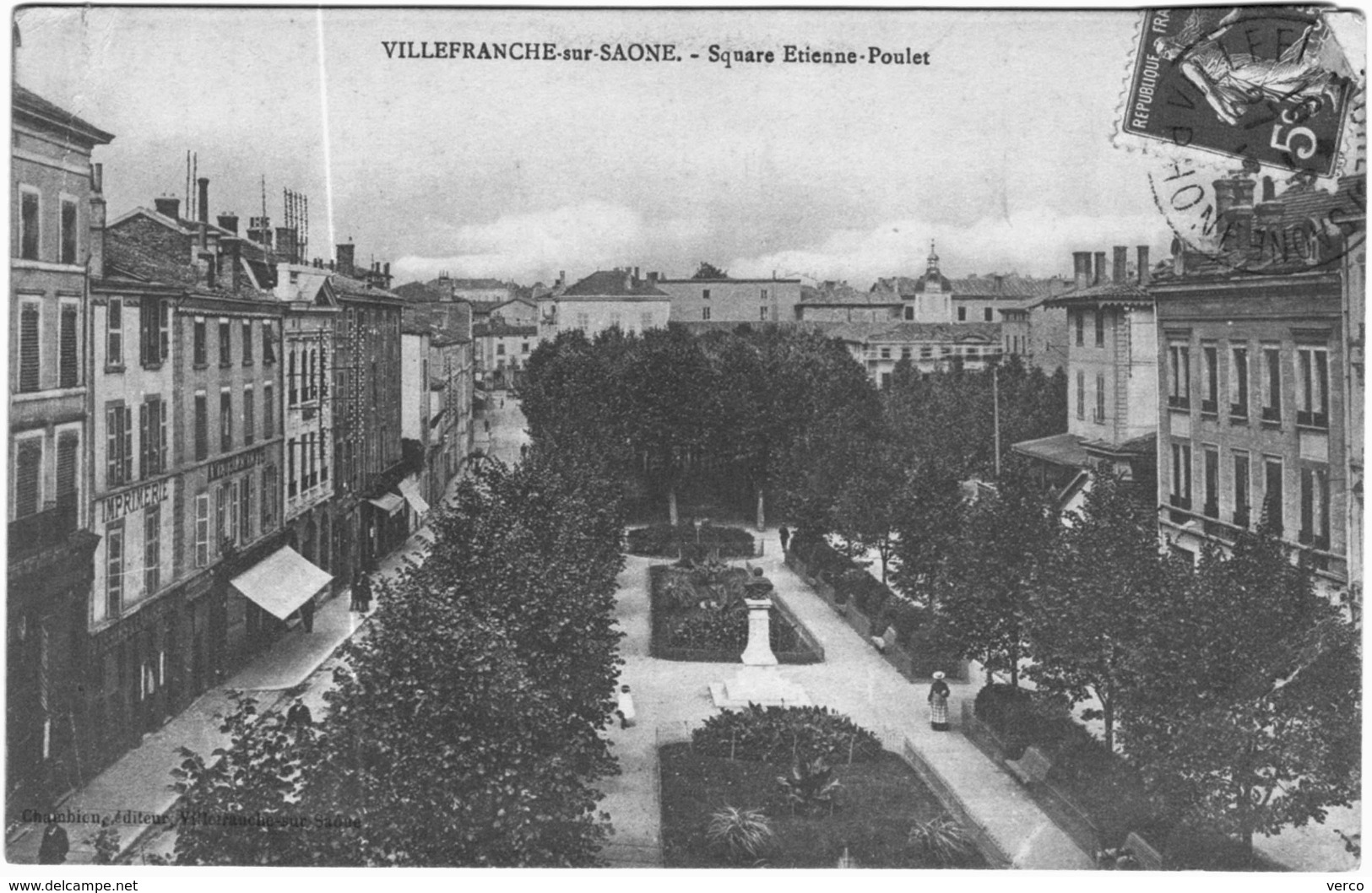 Carte Postale Ancienne de VILLEFRANCHE SUR SAONE-Square Etienne Poulet