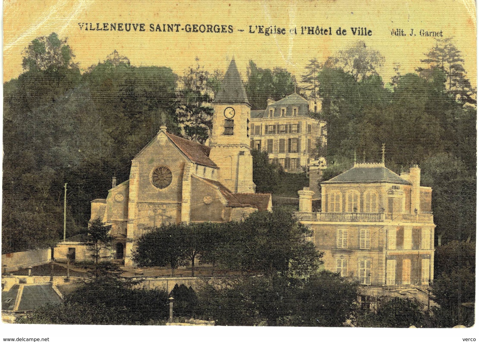 Carte Postale ANCIENNE de VILLENEUVE saint GEORGES - Eglise & Hôtel de Ville