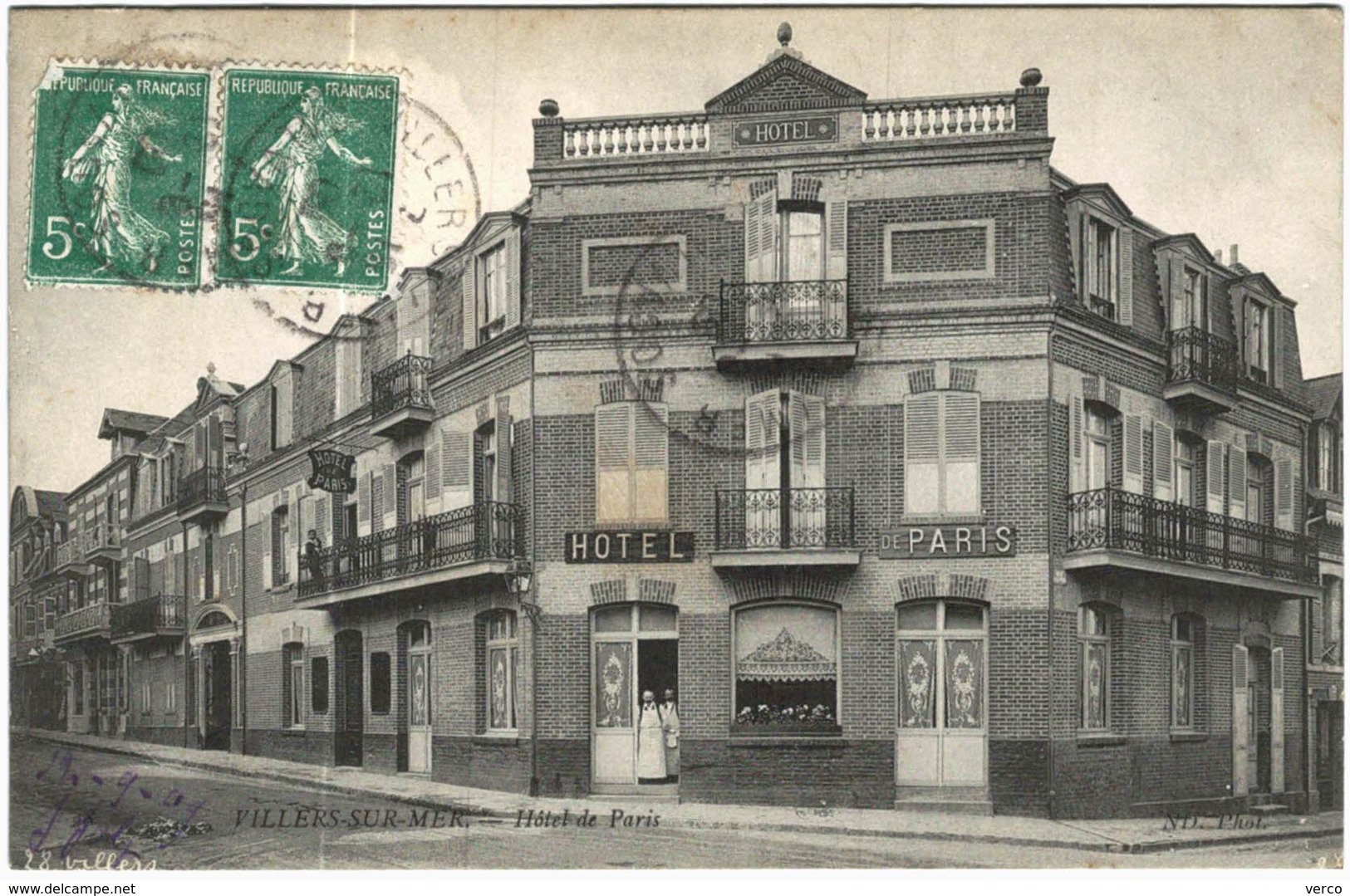 Carte Postale Ancienne de VILLERS SUR MER -Hôtel de Paris