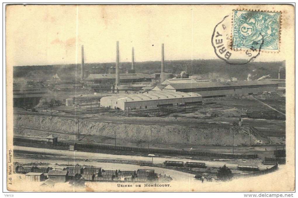 Carte Postale Ancienne : Usines de HOMECOURT