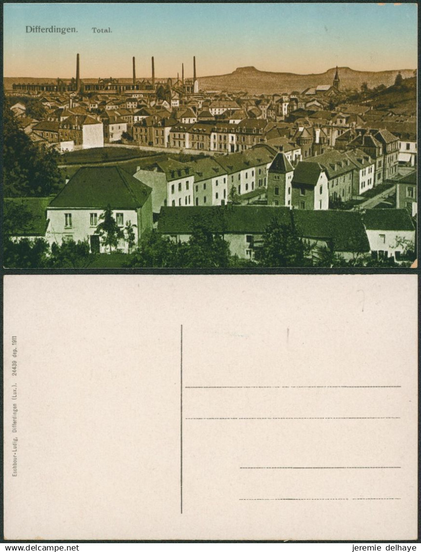 Carte postale - differdingen (Differdange) total (colored)