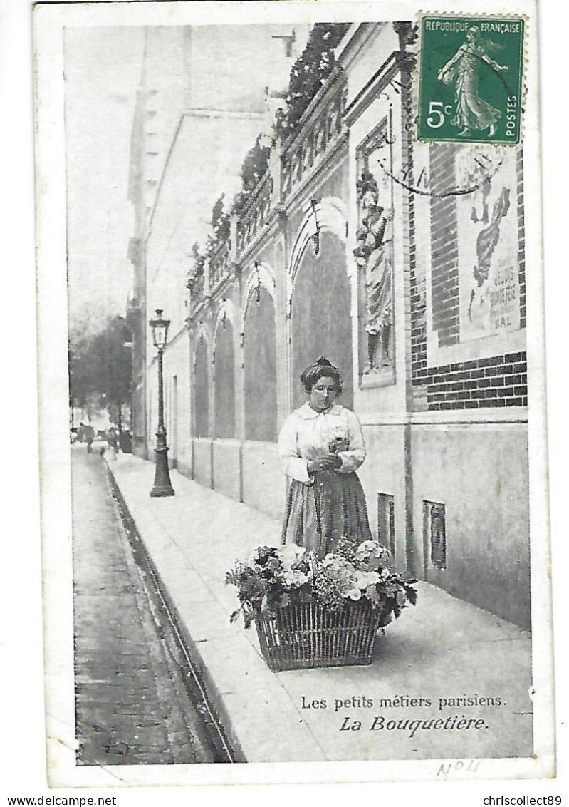 Carte Postale : Les Petits Métiers Parisiens .  La Bouquetière