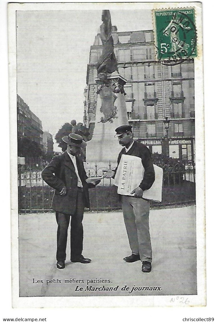 Carte Postale : Les Petits Métiers Parisiens .  Le Marchand de Journaux