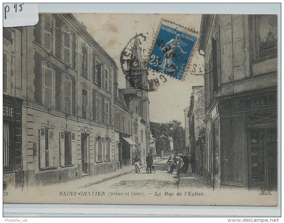 CARTES POSTALES SAINT GRATIEN     RUE DE L'EGLISE  ANIMATION