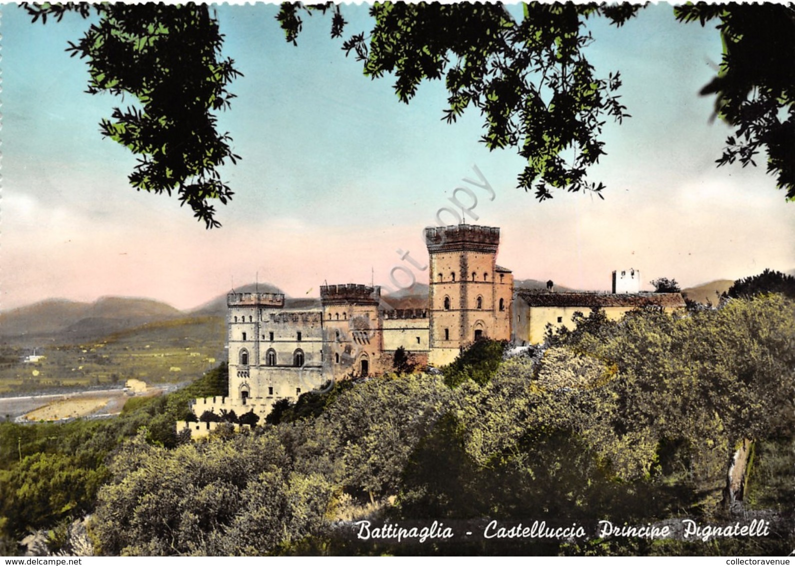 Cartolina Battipaglia Castelluccio Principe Pignatelli colorata anni ''50 (Salerno)