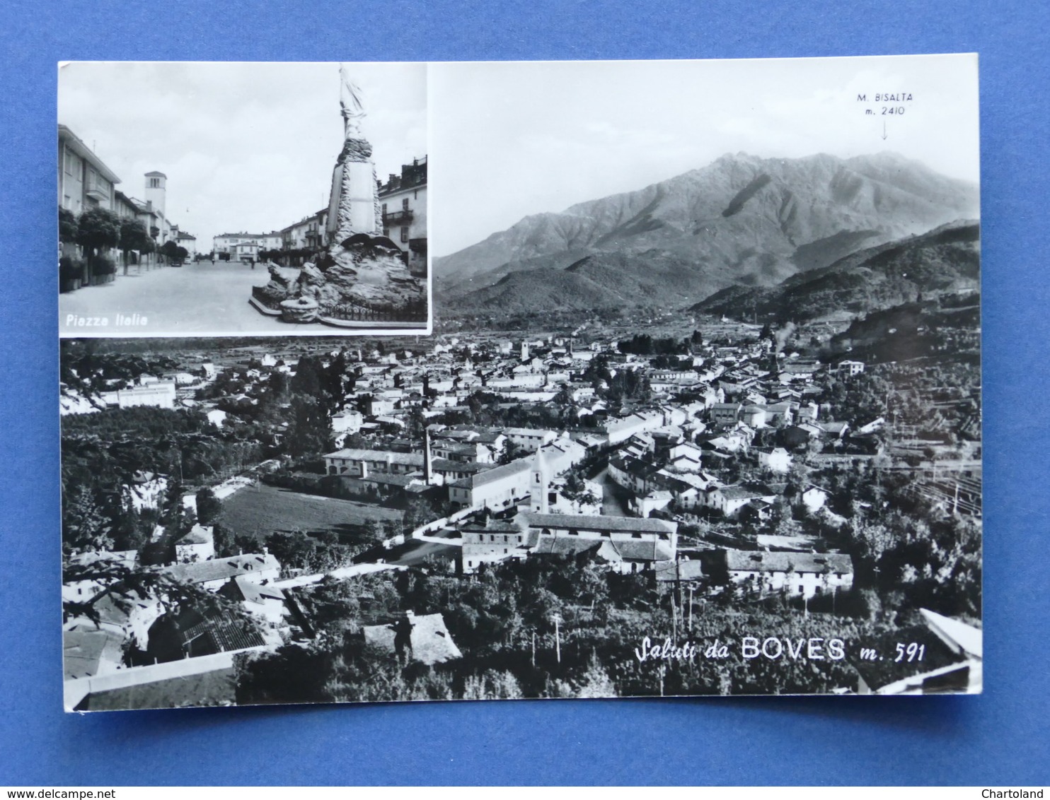 Cartolina Boves - Panorama - Piazza Italia - 1961