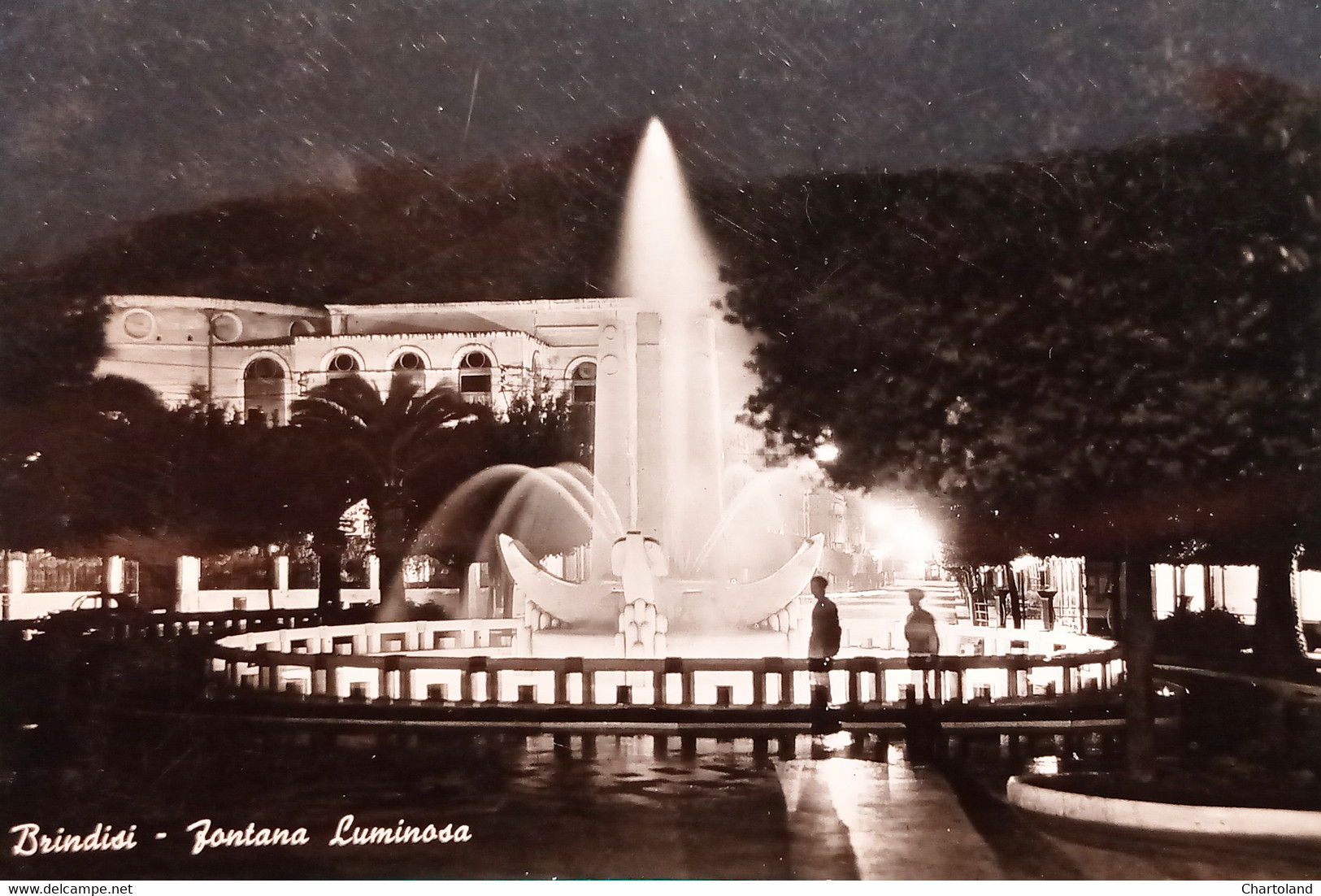 Cartolina - Brindisi - Fontana Luminosa - 1951