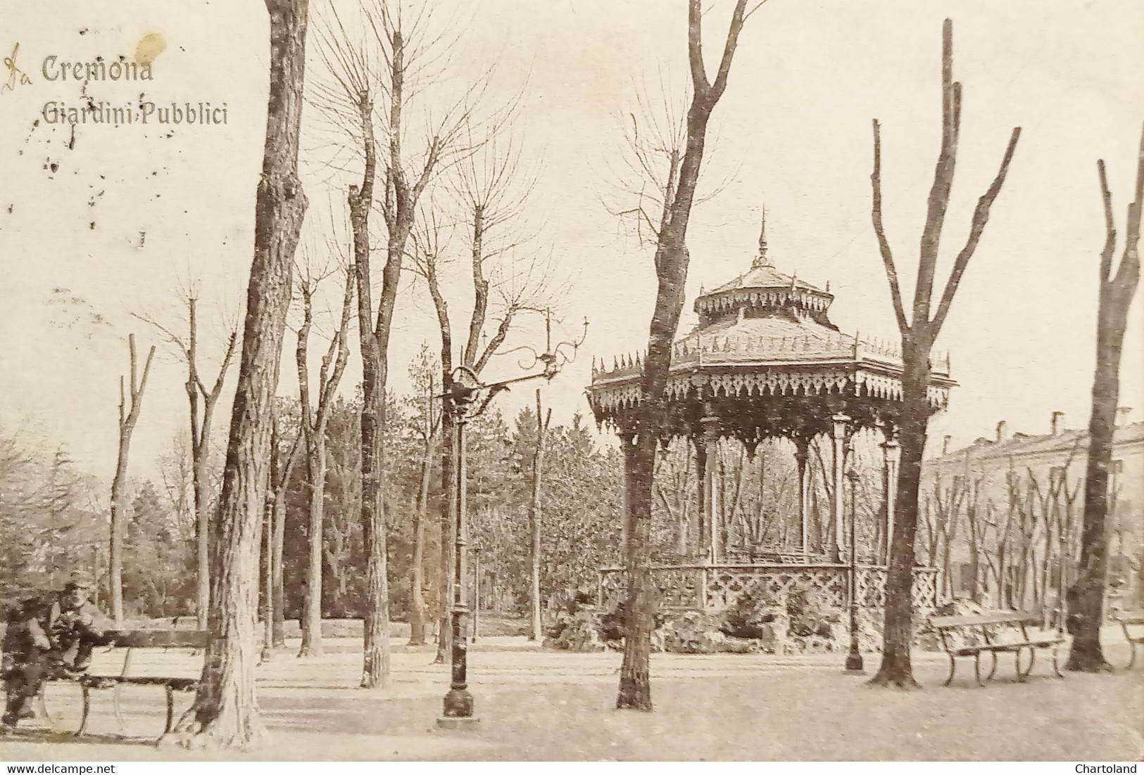 Cartolina - Cremona - Giardini Pubblici - 1906