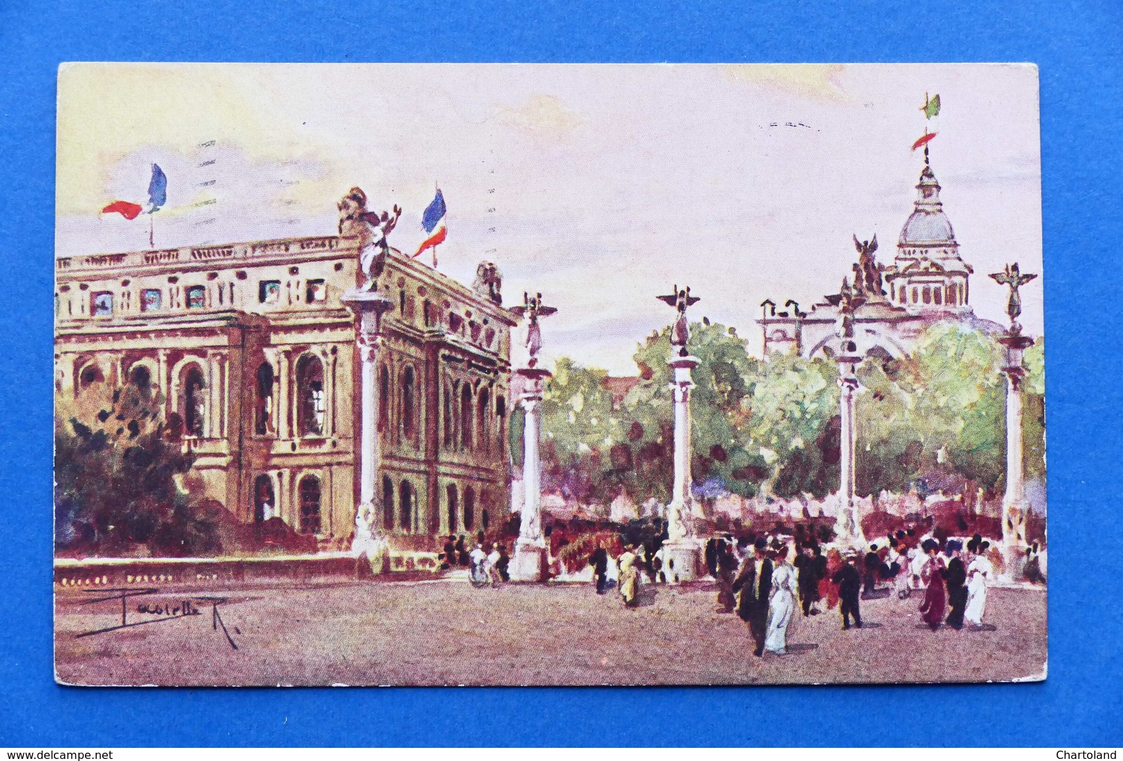 Cartolina Esposizione Torino 1911 - Padiglione della Città di Parigi