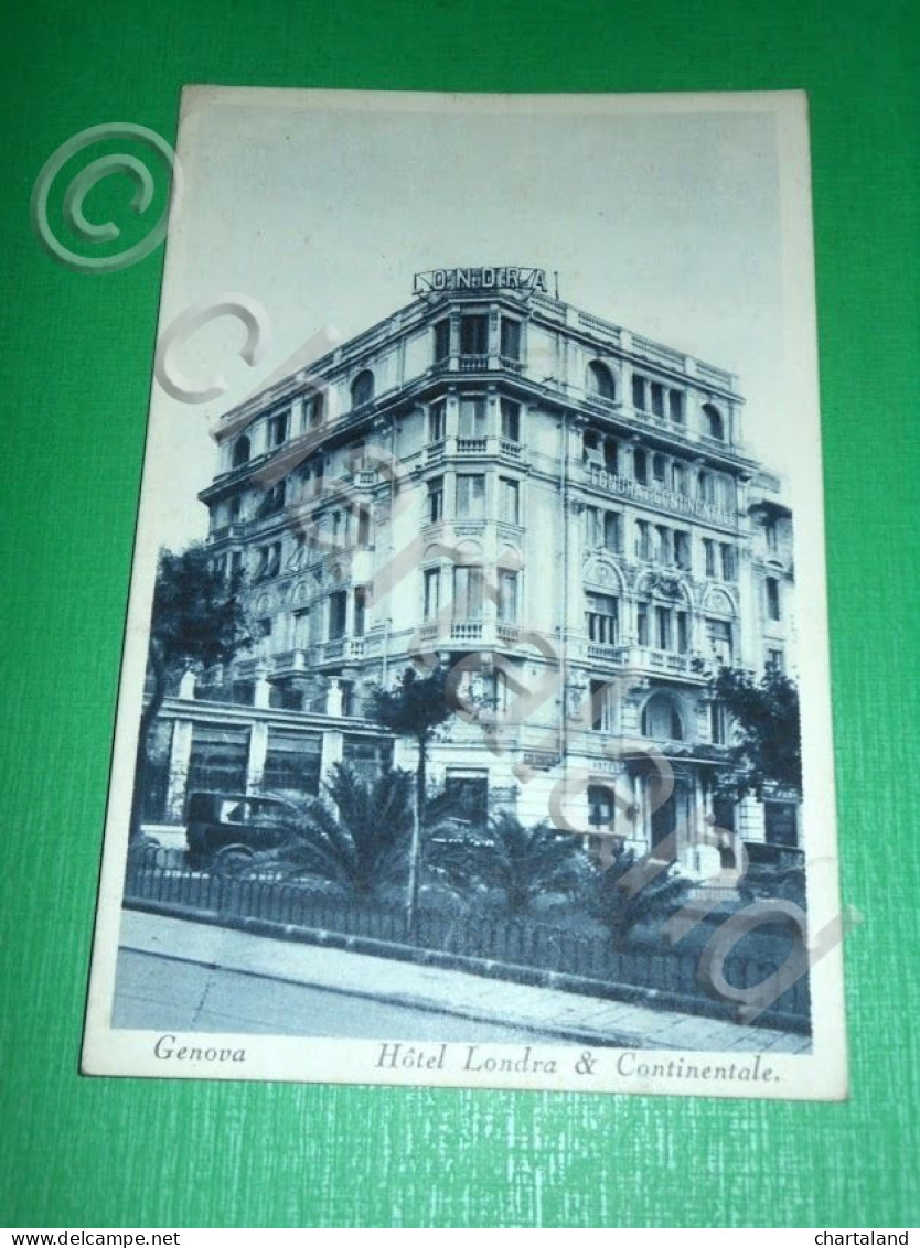 Cartolina Genova - Hotel Londra & Continentale 1934