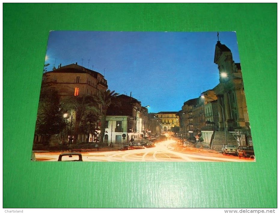 Cartolina Lamezia Terme ( Nicastro ) - Corso Numistrano - Notturno 1975