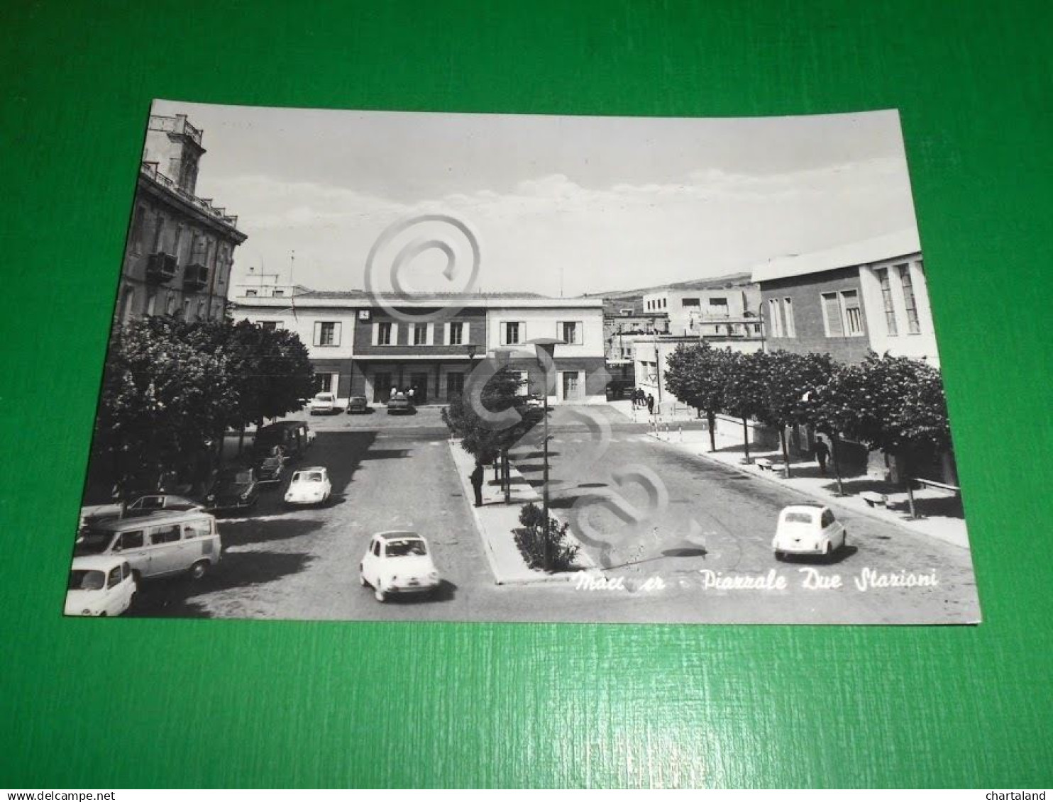 Cartolina Macomer - Piazzale Due Stazioni 1970 ca