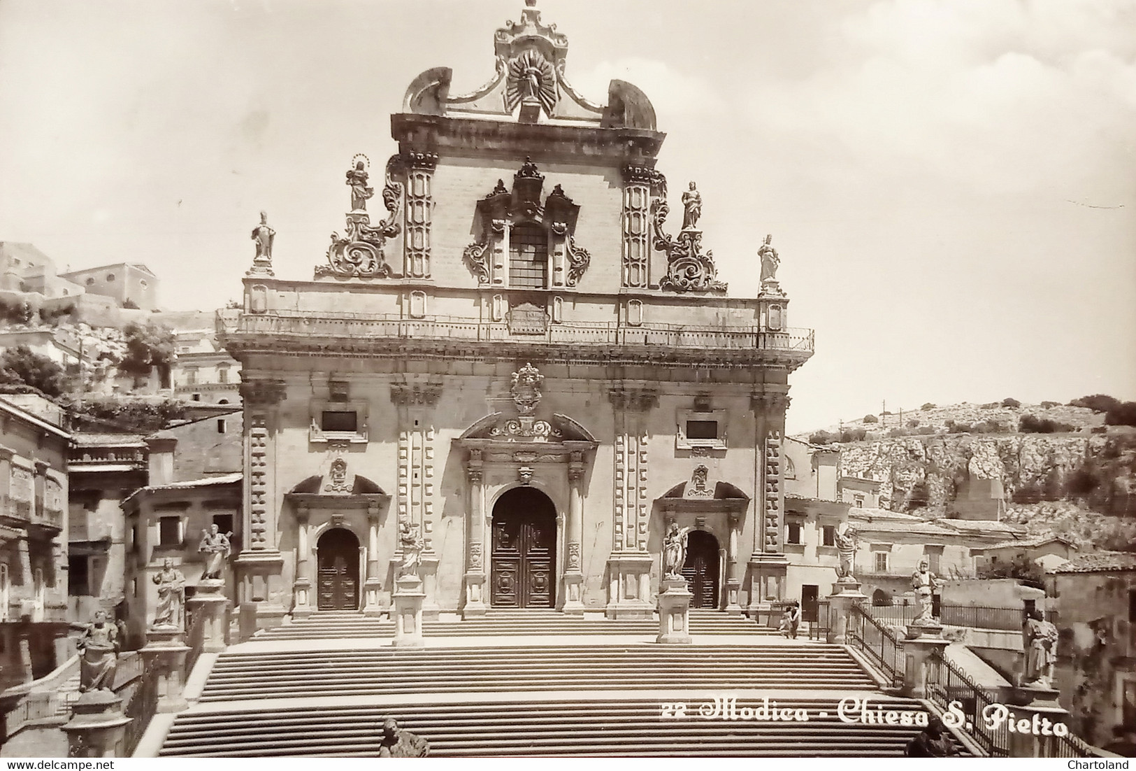 Cartolina - Modica ( Ragusa ) - Chiesa S. Pietro - 1959