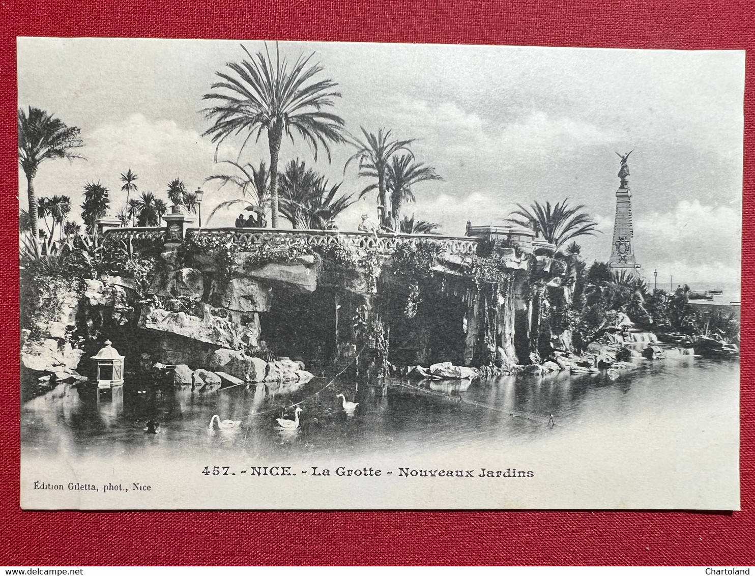 Cartolina - Nice - La Grotte - Nouveaux Jardins - 1910 ca.