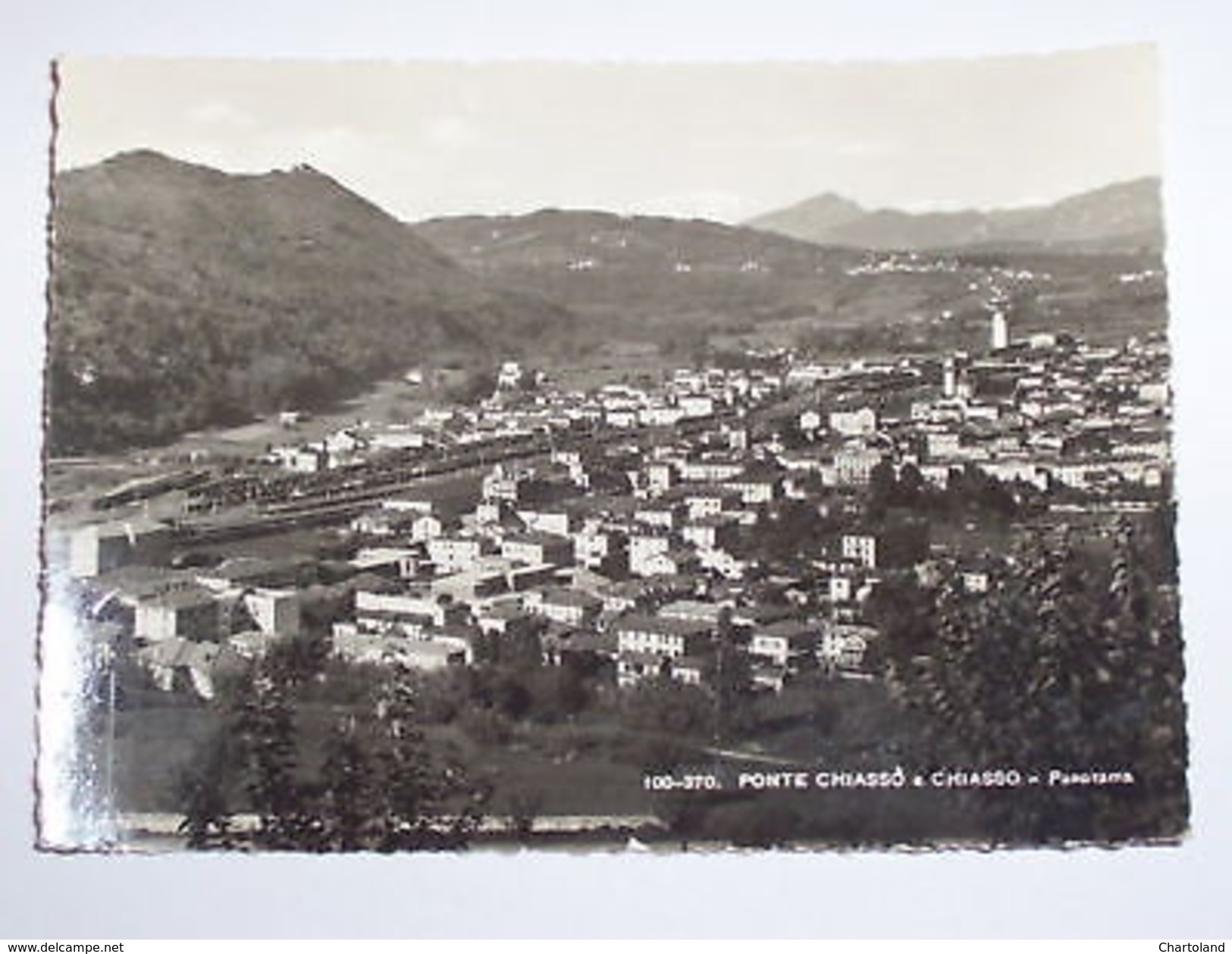 Cartolina Ponte Chiasso e Chiasso -- Panorama -- 1952