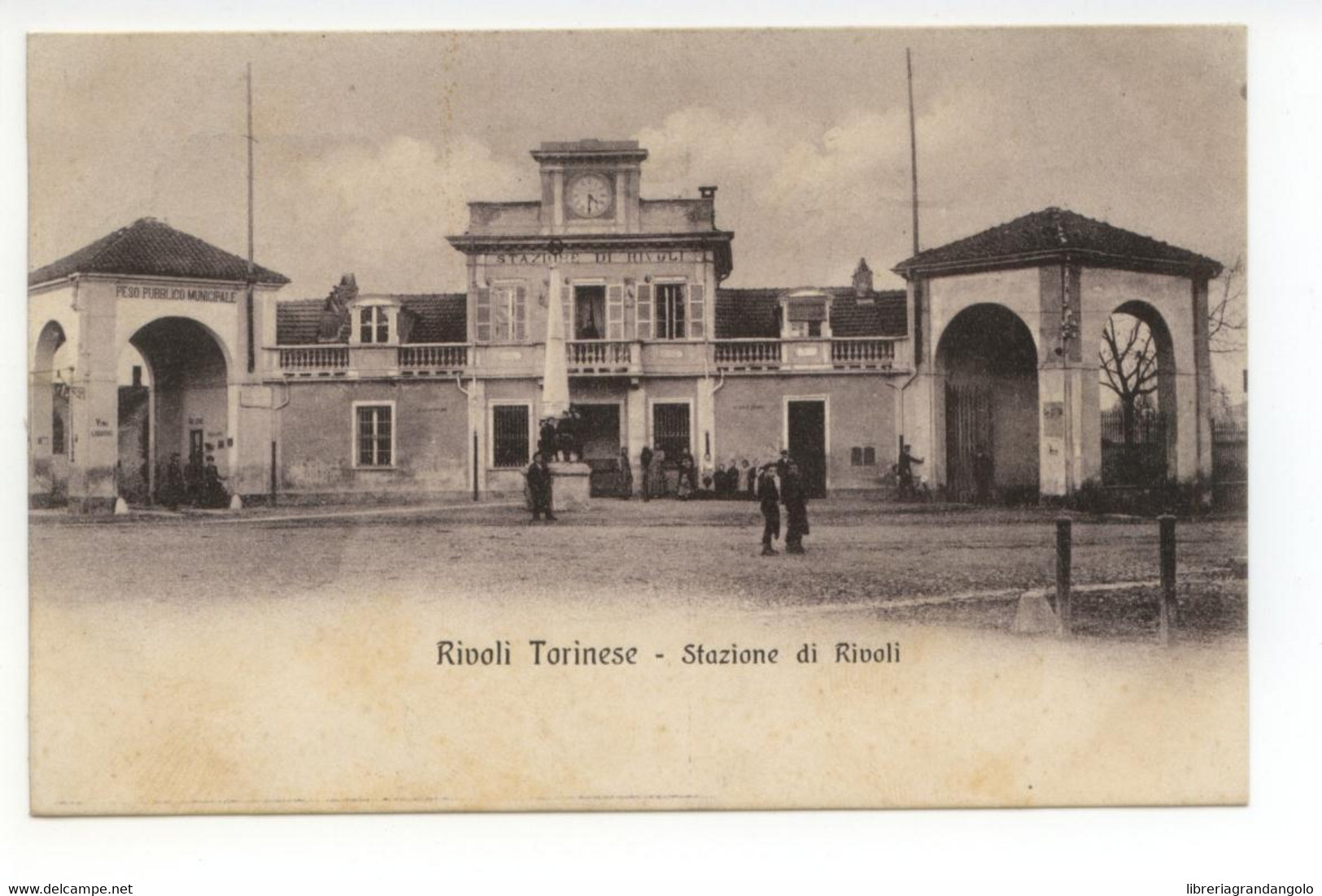 Cartolina Rivoli Torinese Stazione di Rivoli 1921 viaggiata