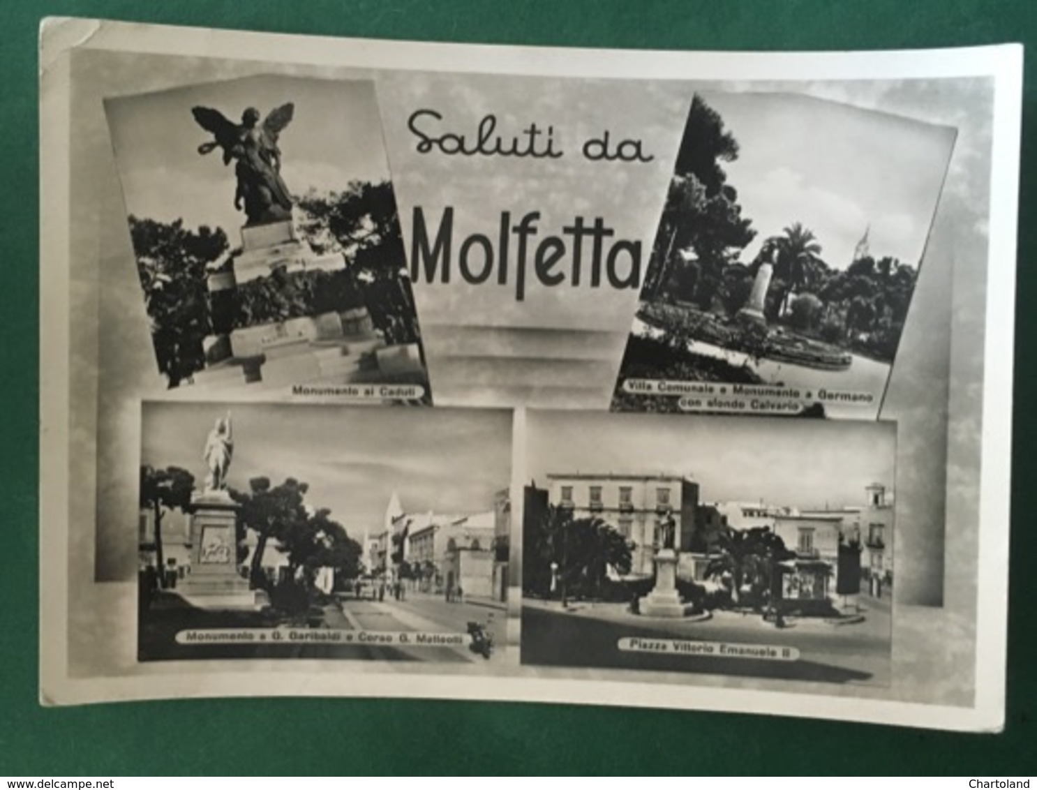 Cartolina Saluti Da Molfetta - Monimento ai Caduti - Piazza V.Emanuele II - 1954