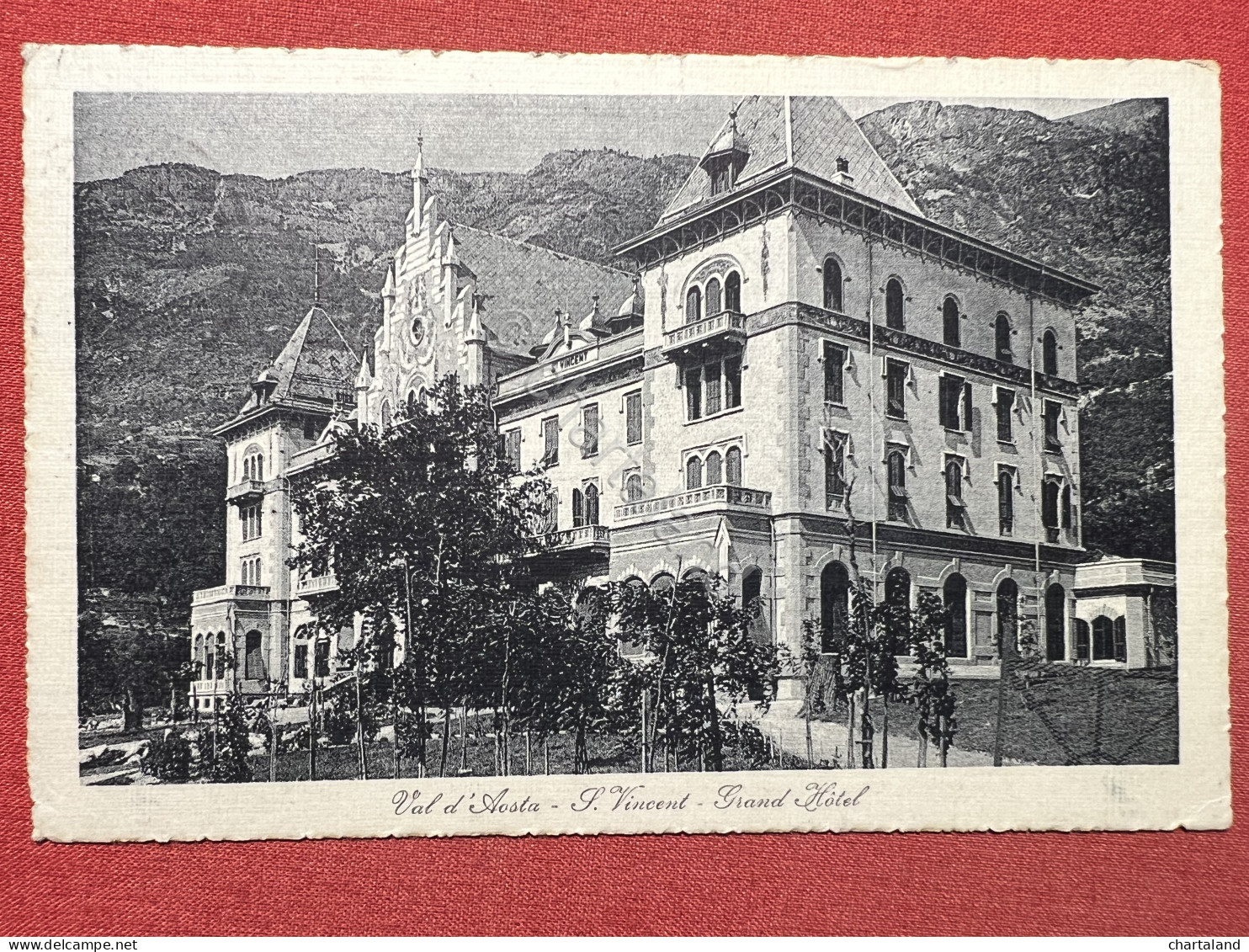 Cartolina - Val d'Aosta - Saint Vincent - Grand Hotel - 1915