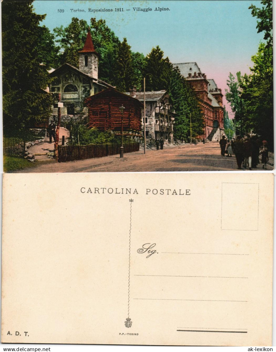 Cartoline Turin Torino Esposizione 1911 - Villaggio Alpino. 1911