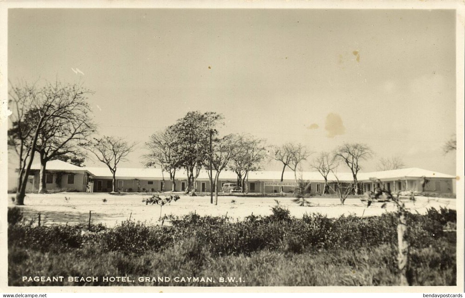 Cayman Islands B.W.I., GRAND CAYMAN, Pageant Beach Hotel (1950s) RPPC Postcard