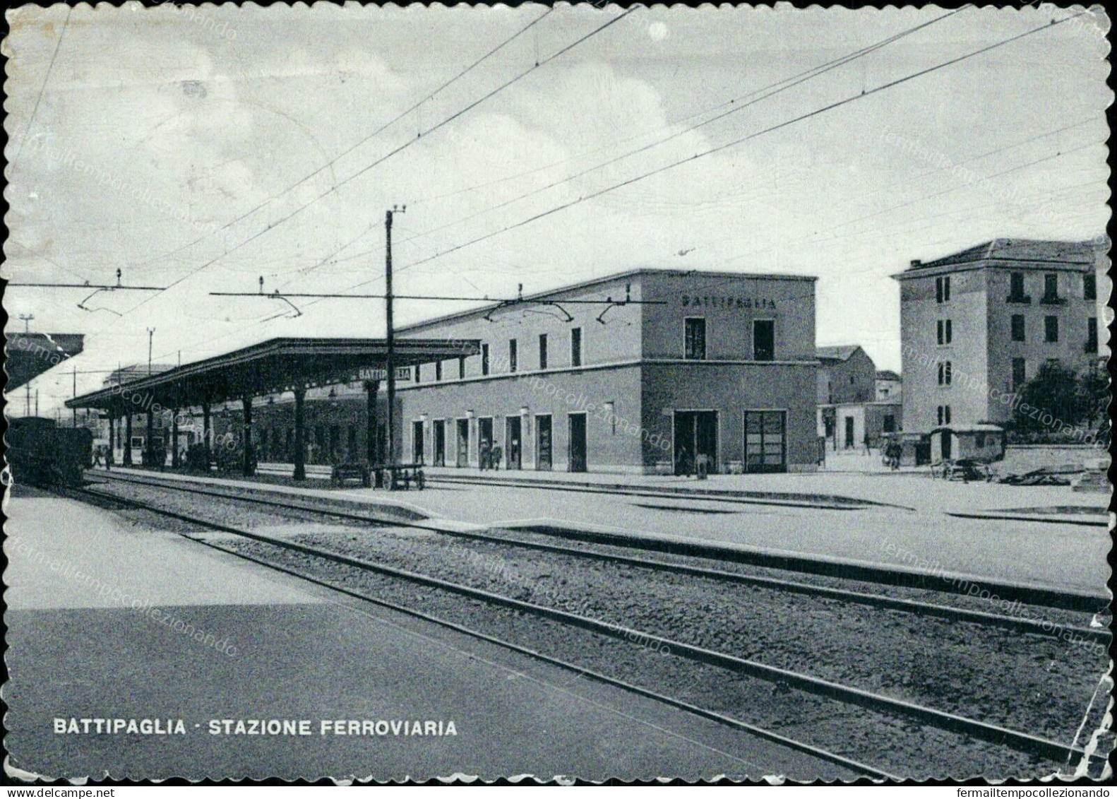 cb760 cartolina battipaglia stazione ferroviaria provincia di salerno campania