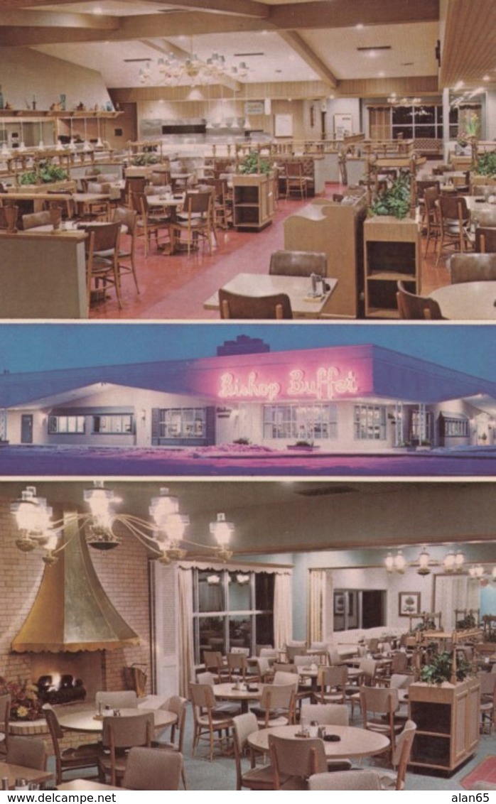 Cedar Rapids Iowa, Bishop Buffet Lindale Plaza, Restaurant Interior View, c1960s Vintage Postcard