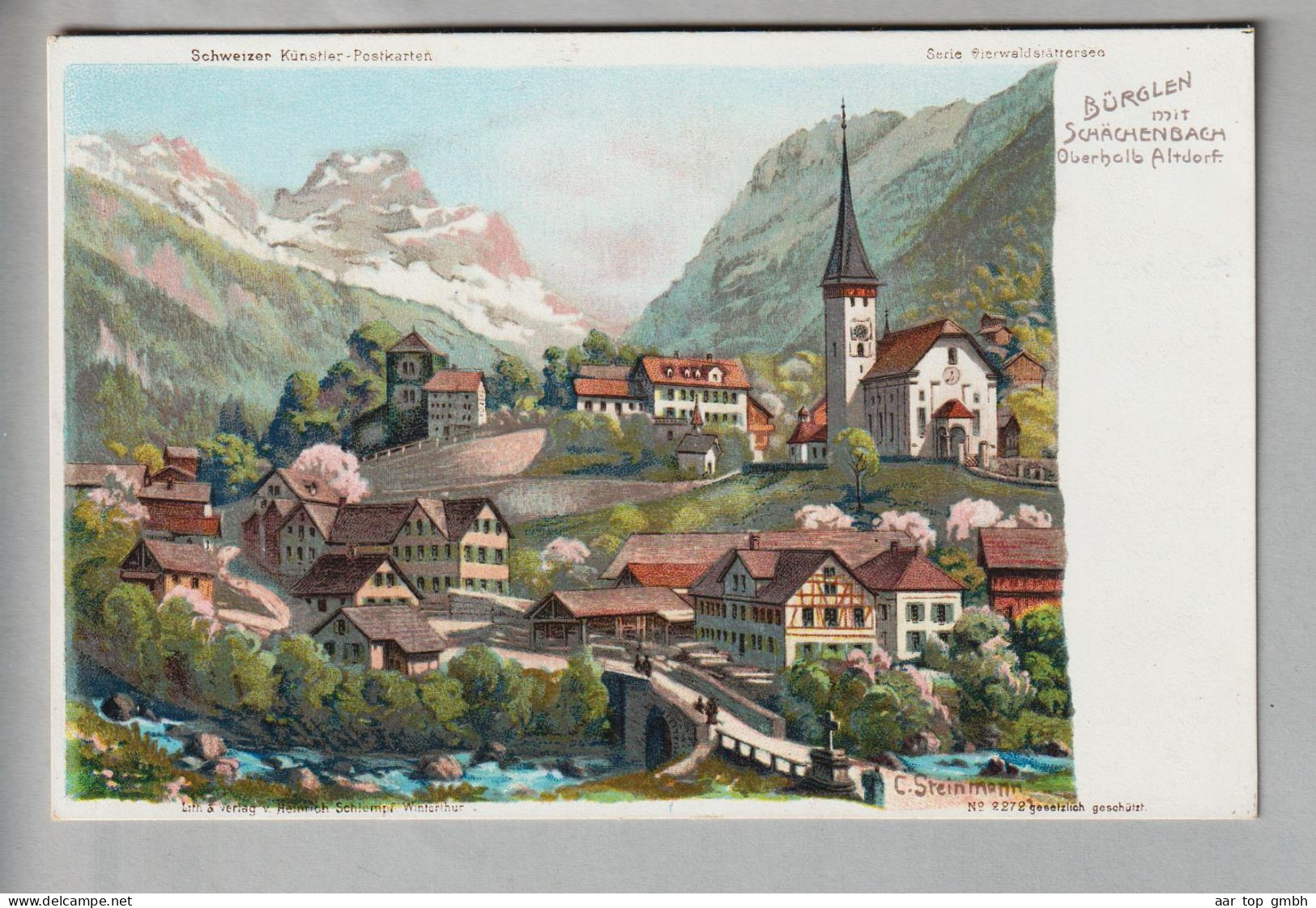 CH Uri Bürglen Schächenbach ca. 1900 ungebraucht Litho C.Steinmann/H.Schlumpf #2272