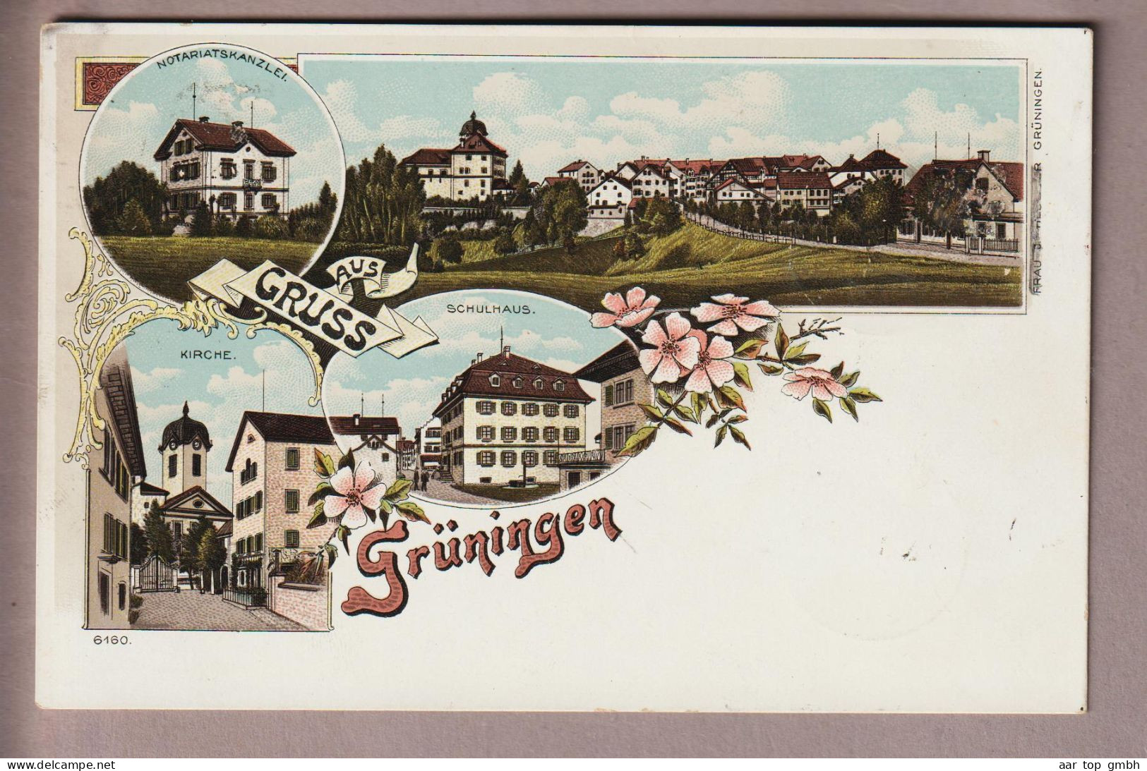 CH ZH Grüningen 1910-04-01 Litho # 6160