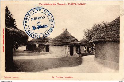 PC CHAD TCHAD FORT LAMY LE VILLAGE INDIGENE (a53731)