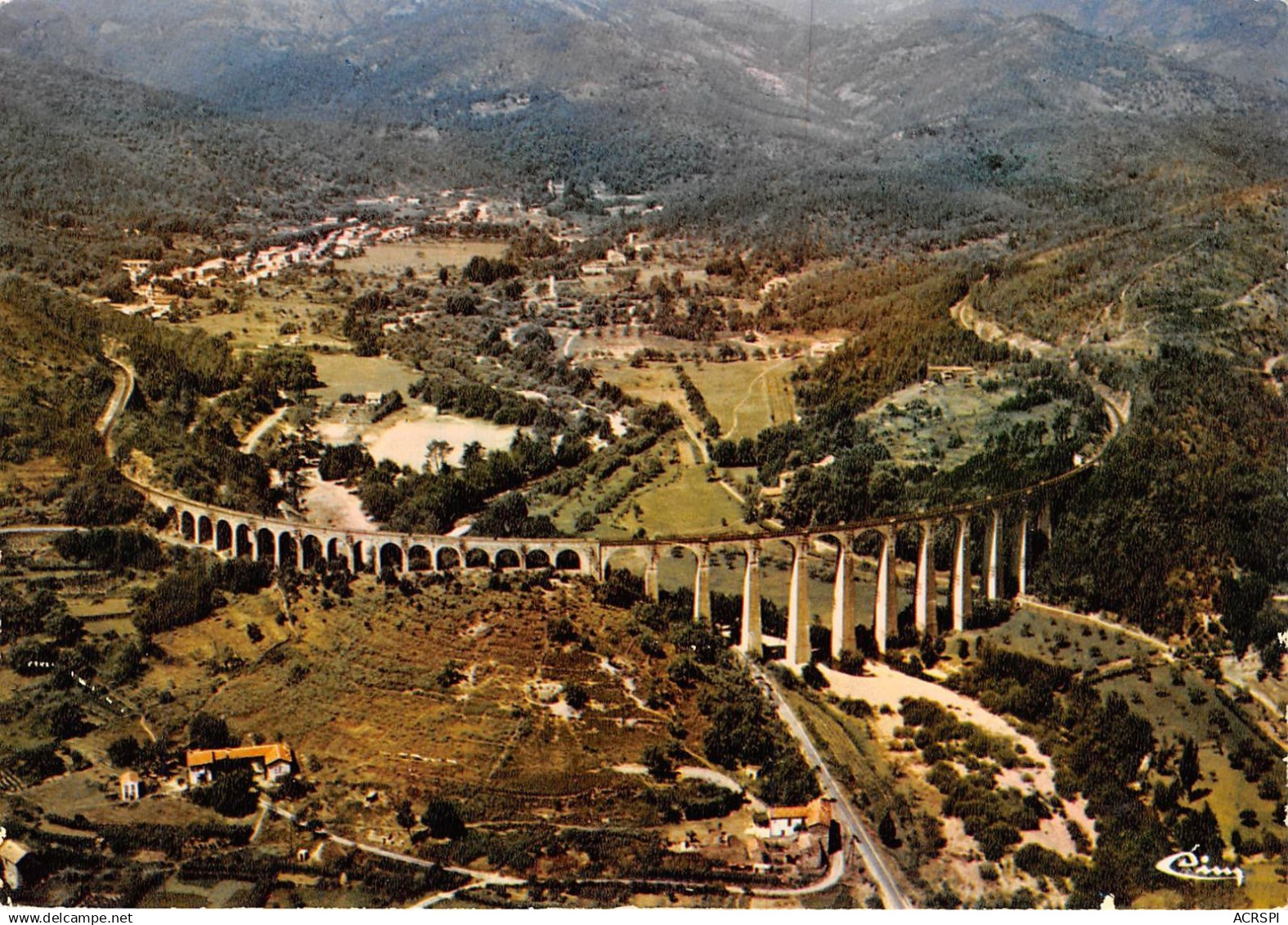 CHAMBORIGAUD Vue aerienne le viaduc au fond chamborigaud 26(scan recto-verso) MA961