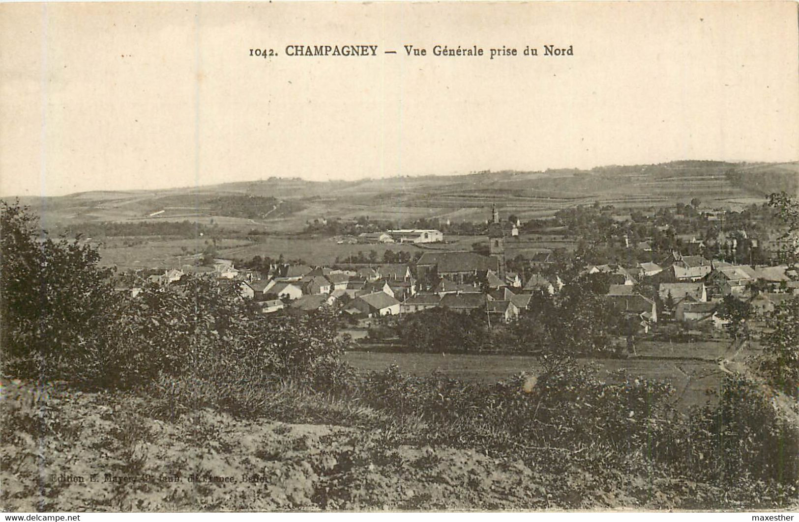 CHAMPAGNEY vue générale prise du Nord