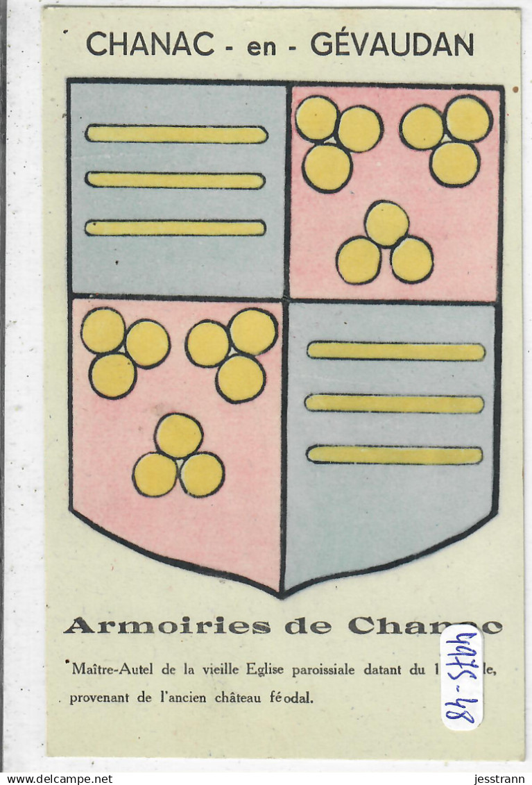 CHANAC- ARMOIRIES DE CHANAC EN GEVAUDAN