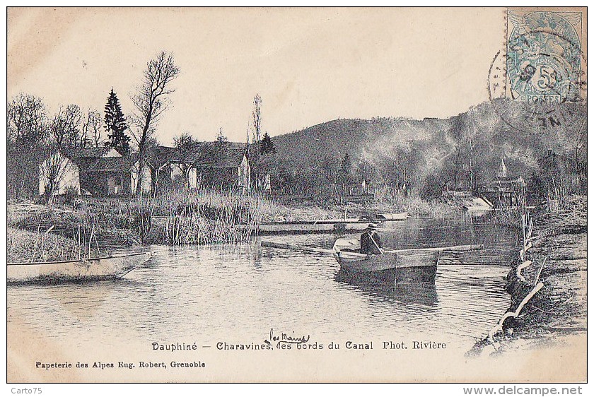 Charavines 38 - Bords du Canal - Cachet Charavines 1905