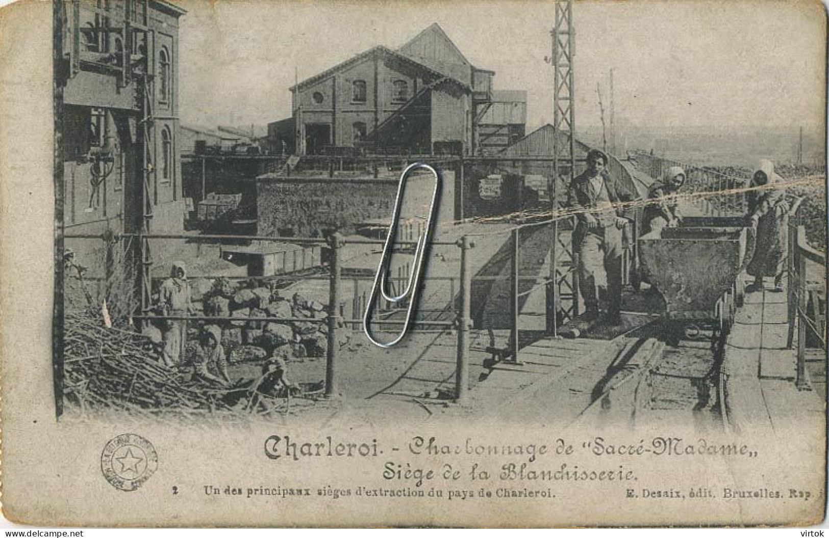 Charleroi :  charbonnage  (  carte carnet  ecrit avec timbre 1921 )